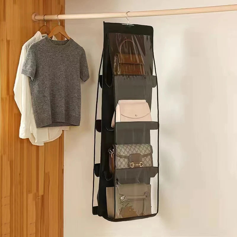 Hanging Handbag Organizer | Transparent Closet & Door Storage Bag with Pockets