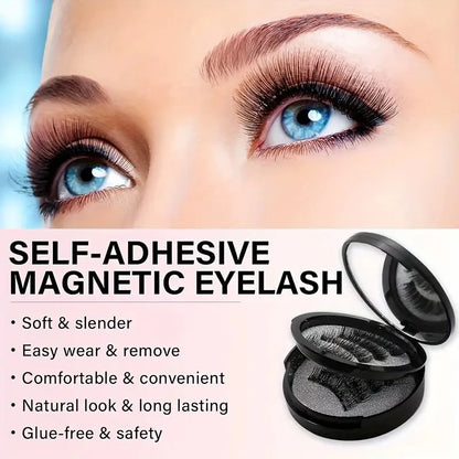8PCS Magnetic Eyelash Kit | Reusable Natural False Lashes with Eyeliner & Applicator