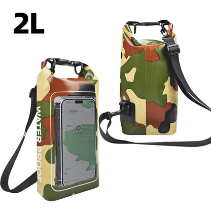 2L Waterproof Dry Bag | Touch Screen Outdoor Sack for Kayak, Rafting & Camping