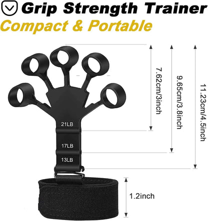 Finger Strengthener | 6-Level Resistance Grip Trainer for Hand, Wrist & Rehab