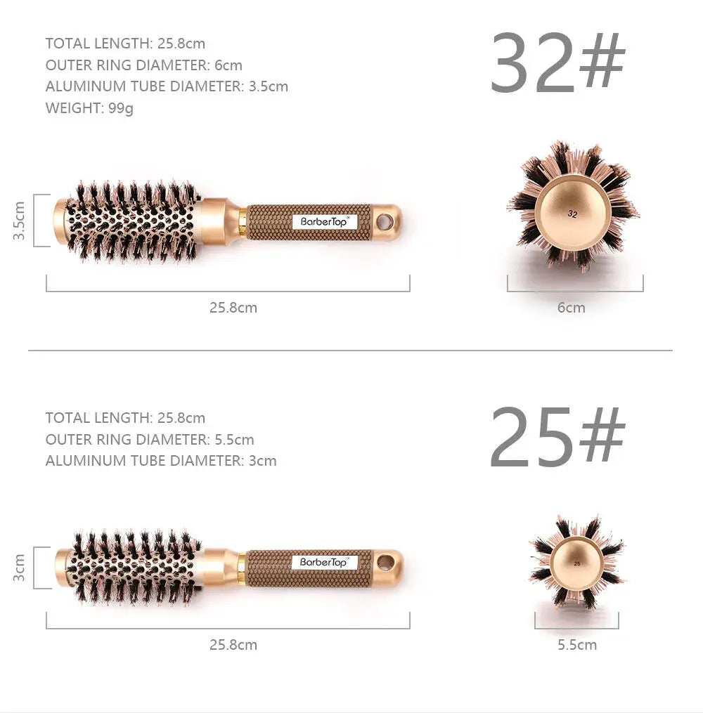 Ionic Thermal Barrel Hairbrush | Professional Round Brush for Blow Drying & Styling