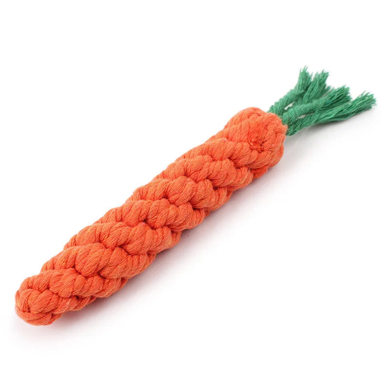 Dog Rope Chew Toy | Bite-Resistant Carrot Design for Puppies & Small Dogs