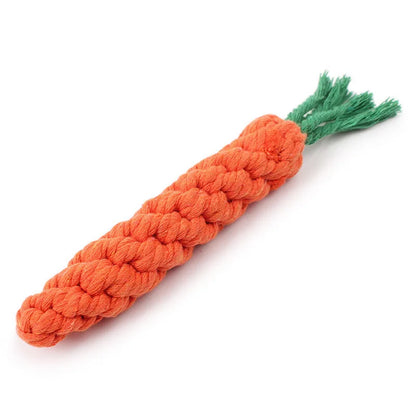 Dog Rope Chew Toy | Bite-Resistant Carrot Design for Puppies & Small Dogs