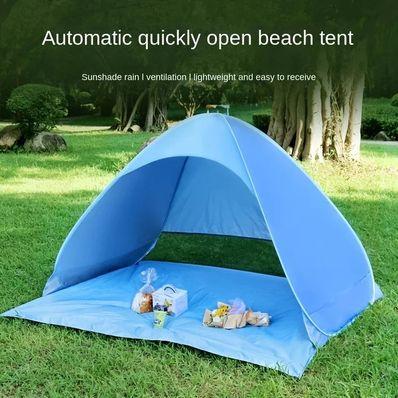 Portable Summer Beach Tent | Lightweight UPF 50+ Sun Shelter with Zip Closure