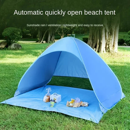 Portable Summer Beach Tent | Lightweight UPF 50+ Sun Shelter with Zip Closure