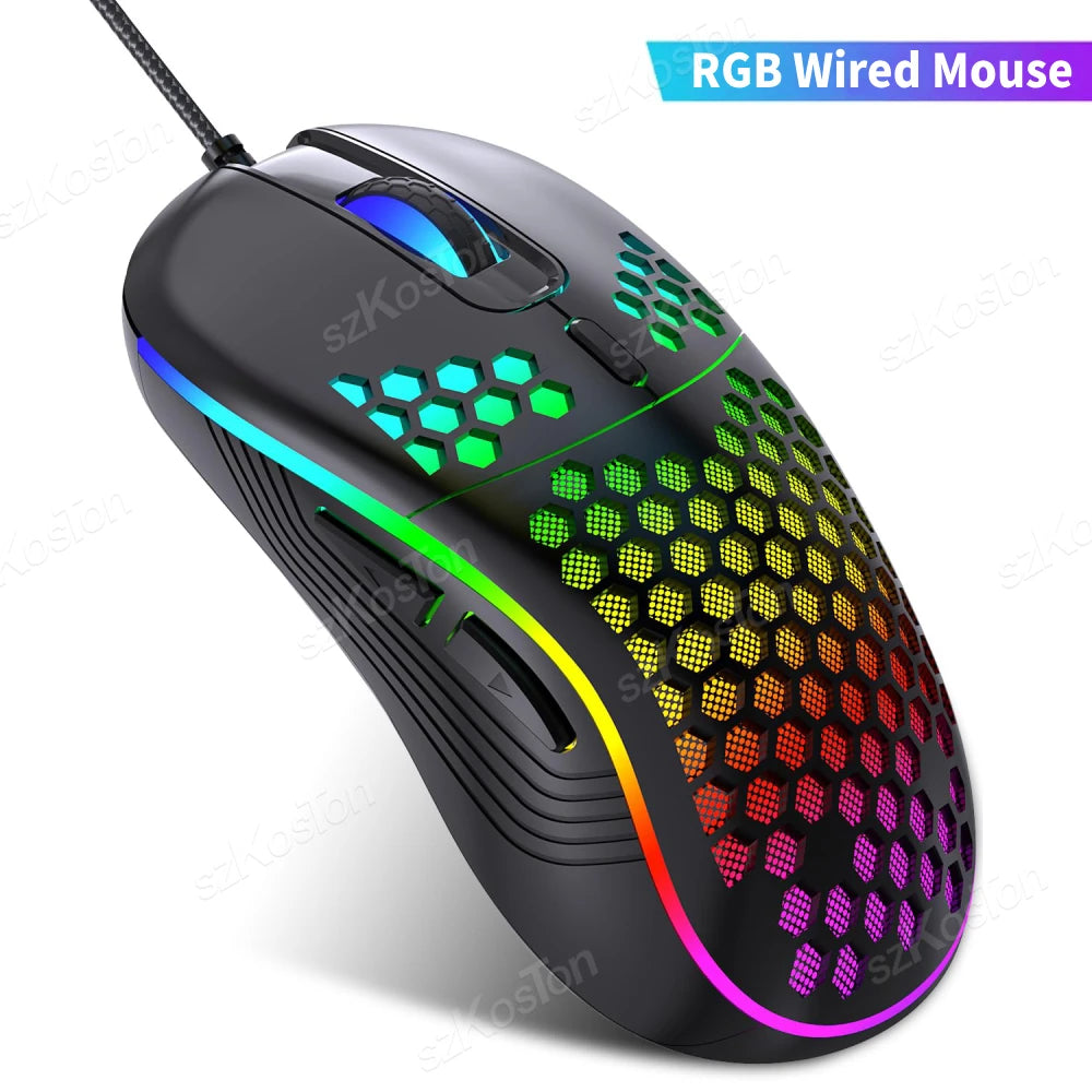 RGB Wired Gaming Mouse | Ergonomic 7200DPI Adjustable Backlit Mouse for PC & Office