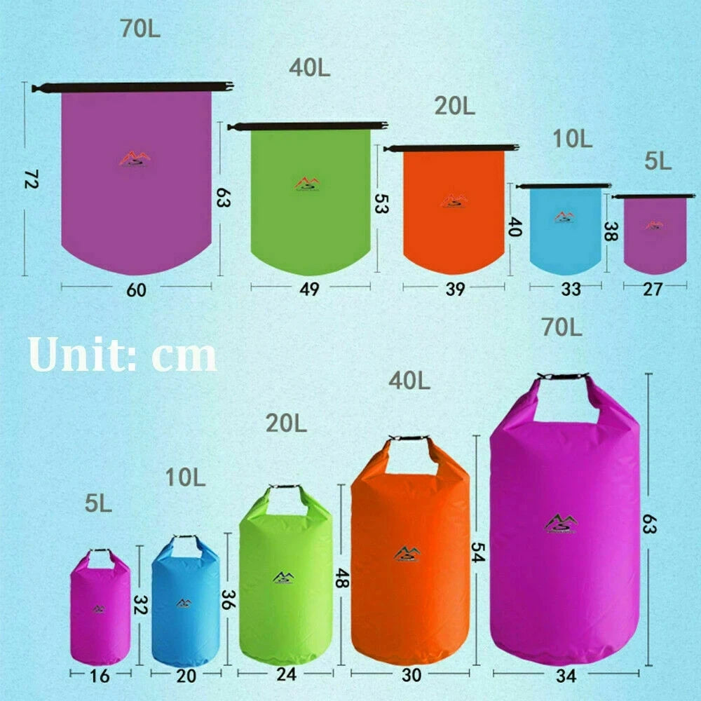 Waterproof Dry Bag | Floating Outdoor Gear Sack for Boating, Fishing & Rafting (5L–70L)