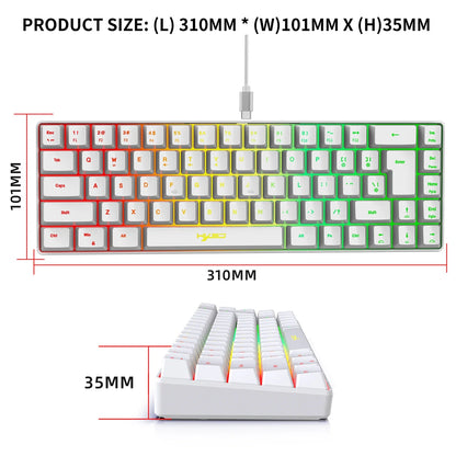 H61K Gaming Keyboard | Mini Wired Mechanical Feel Keyboard with 19-Key Anti-Ghosting