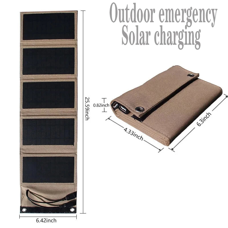 Portable Solar Charger Panel | 21W–80W Flexible USB & DC Charger for Camping