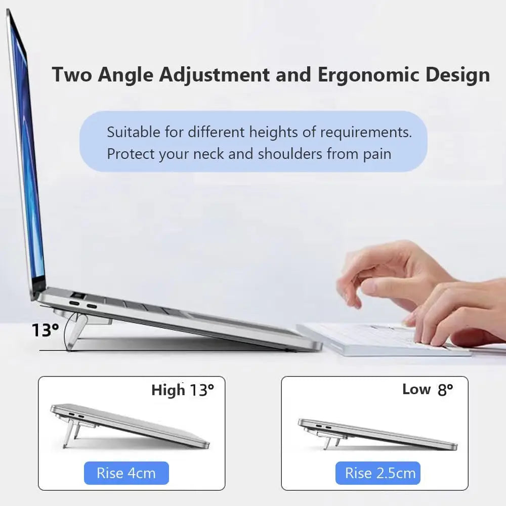 2PCS Foldable Laptop Stand Set | Adjustable Notebook & Tablet Riser with Cooling Design