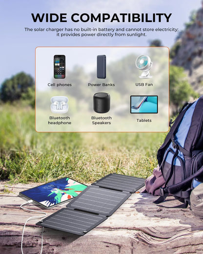 Portable Solar Charger Panel | 21W–80W Flexible USB & DC Charger for Camping