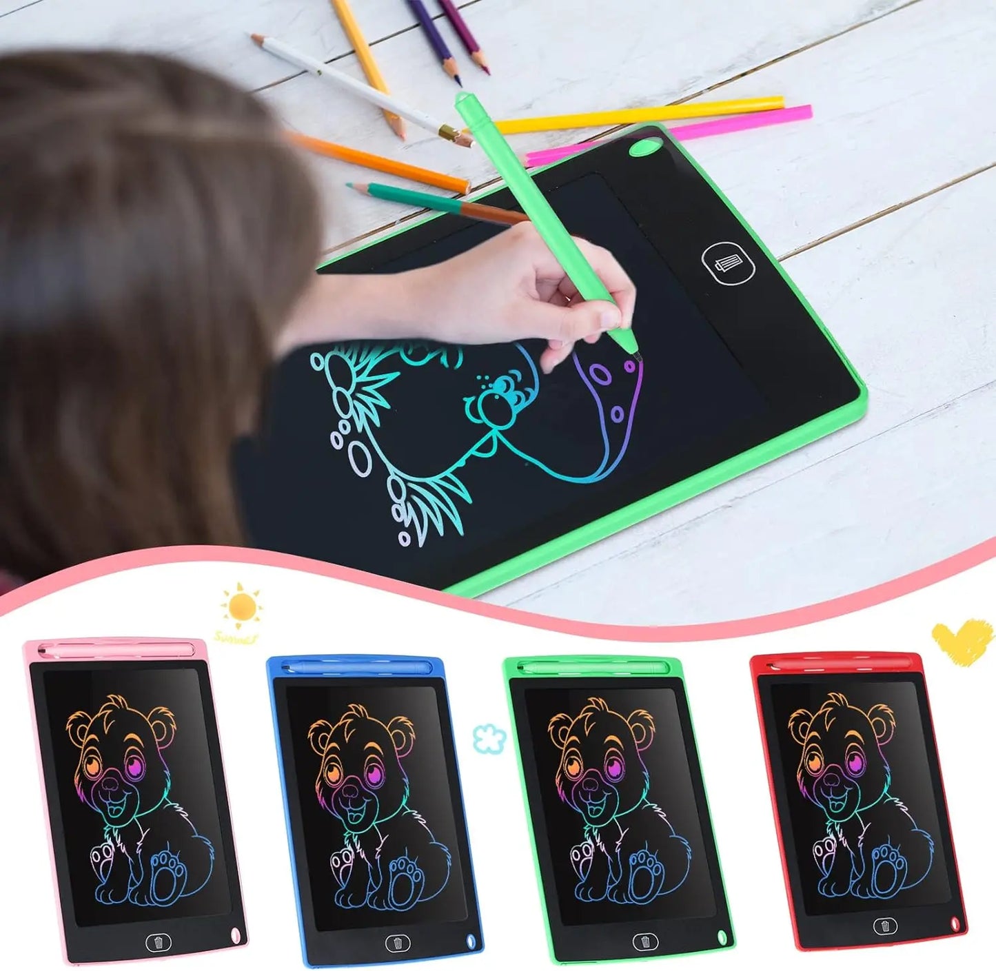8.5-Inch LCD Writing Tablet | LED Drawing Board & Erasable Sketchpad for Kids