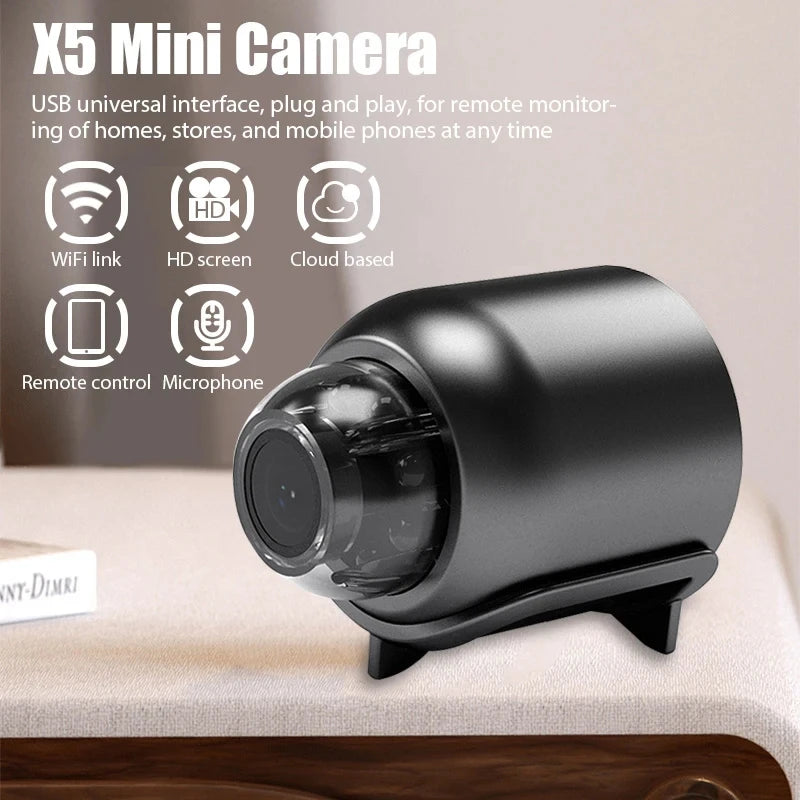 1080P HD Mini WiFi Camera | Wireless Night Vision Security Camera for Home, Kids & Pets