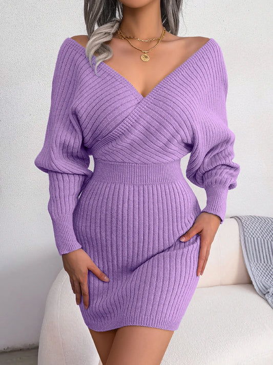 Bodycon Sweater Dress for Women | Long Sleeve Knitted Winter Casual Dress