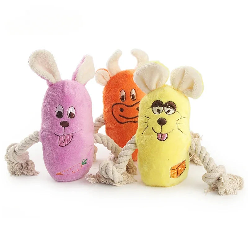Squeaky Dog Chew Toy | Plush Teething & Chew Toy for Puppies & Aggressive Chewers
