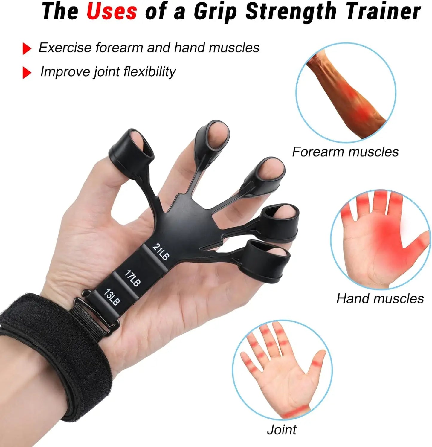 Finger Strengthener | 6-Level Resistance Grip Trainer for Hand, Wrist & Rehab