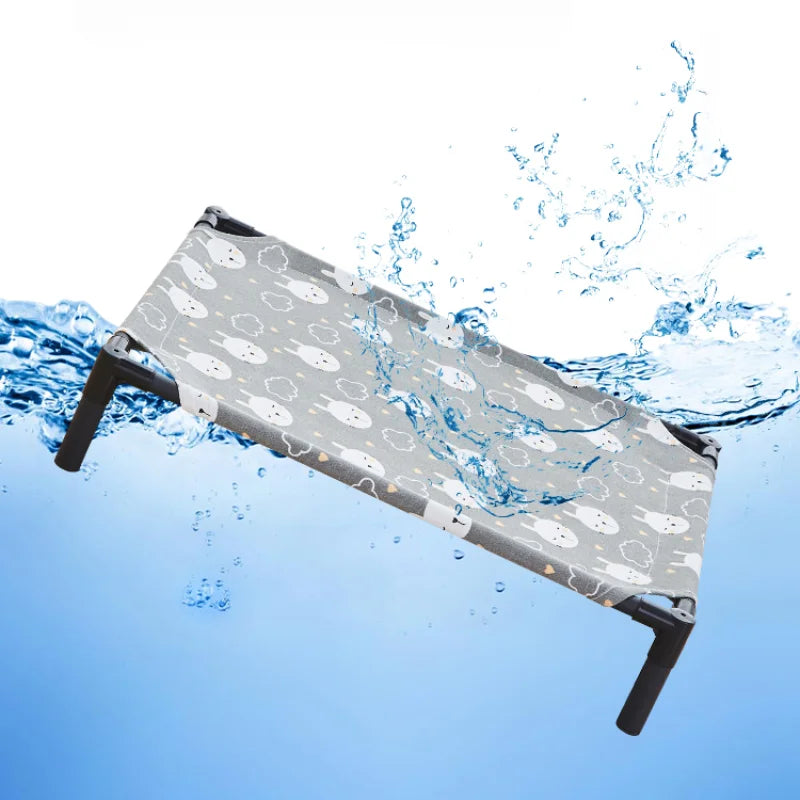Elevated Dog Bed | Folding Portable Pet Camping Bed & Washable Cat House