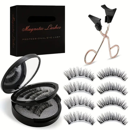 8PCS Magnetic Eyelash Kit | Reusable Natural False Lashes with Eyeliner & Applicator