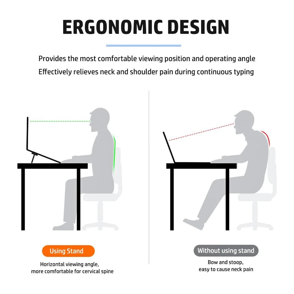 2PCS Foldable Laptop Stand Set | Adjustable Notebook & Tablet Riser with Cooling Design