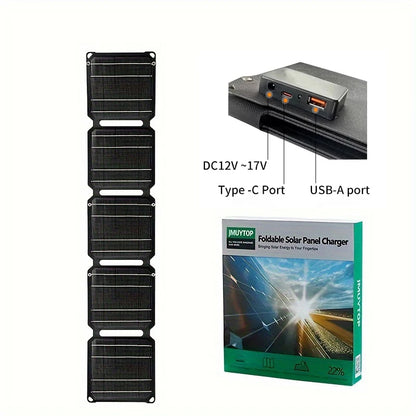 Portable Solar Charger Panel | 21W–80W Flexible USB & DC Charger for Camping