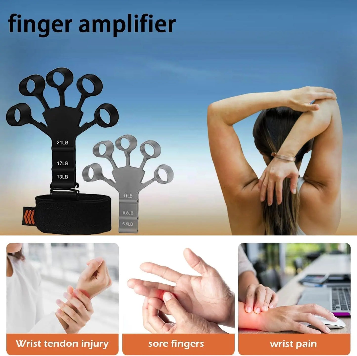 Finger Strengthener | 6-Level Resistance Grip Trainer for Hand, Wrist & Rehab