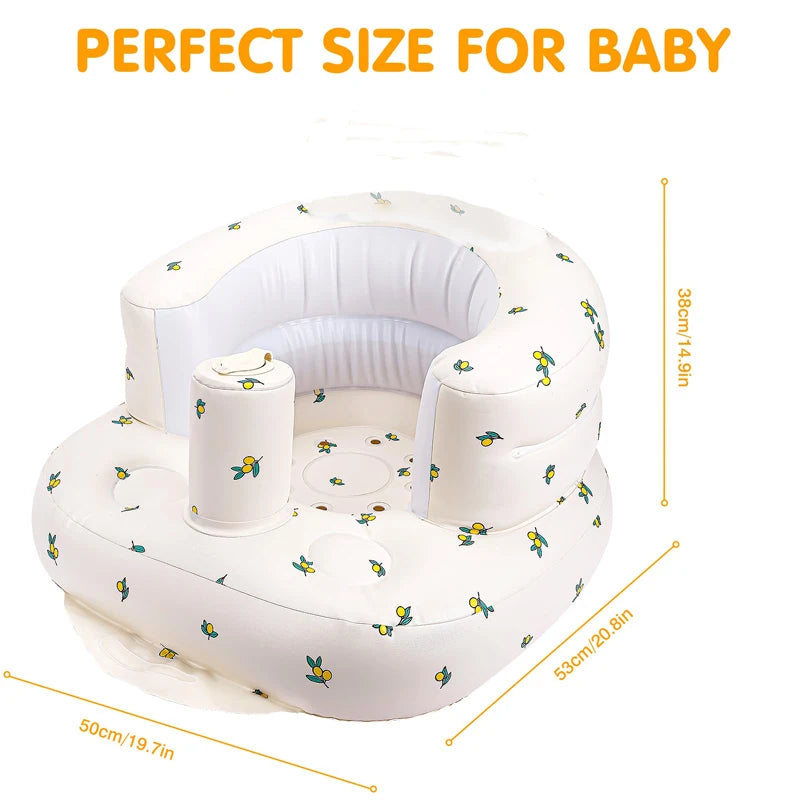 Inflatable Baby Sofa Seat | Portable Infant Chair with Built-in Air Pump (3+ Months)