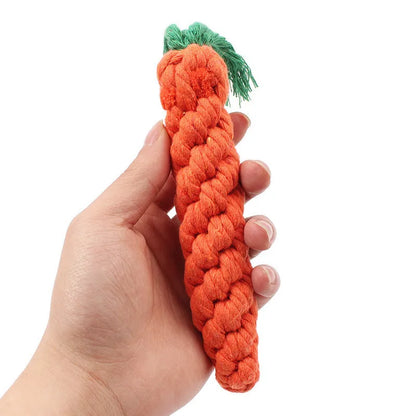Dog Rope Chew Toy | Bite-Resistant Carrot Design for Puppies & Small Dogs