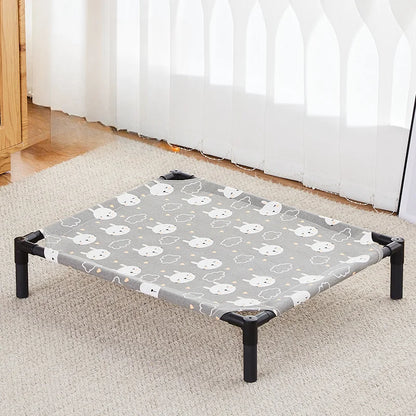 Elevated Dog Bed | Folding Portable Pet Camping Bed & Washable Cat House