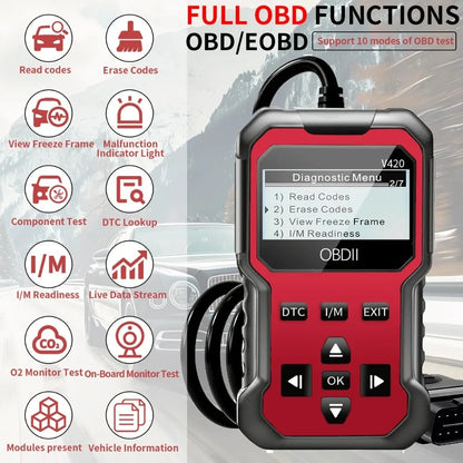 Car OBD2 Scanner | Engine Fault Code Reader & Diagnostic Tool for All OBD II Vehicles