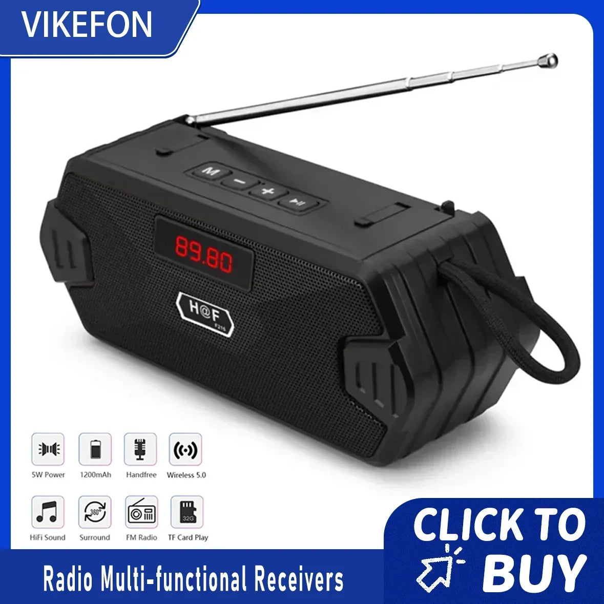 Portable Bluetooth Speaker | Wireless Outdoor Speaker with FM, USB, AUX & TF Card