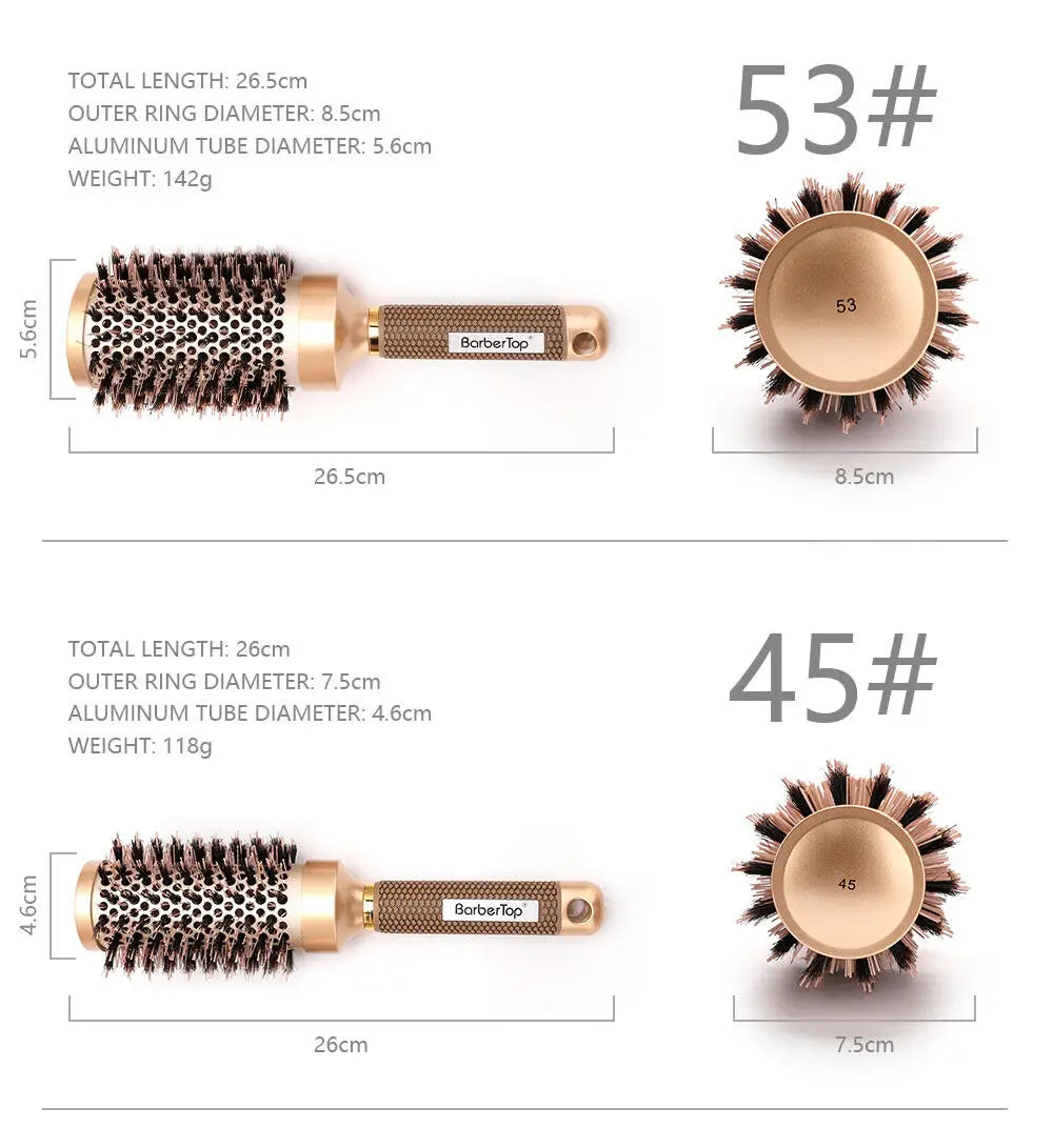 Ionic Thermal Barrel Hairbrush | Professional Round Brush for Blow Drying & Styling