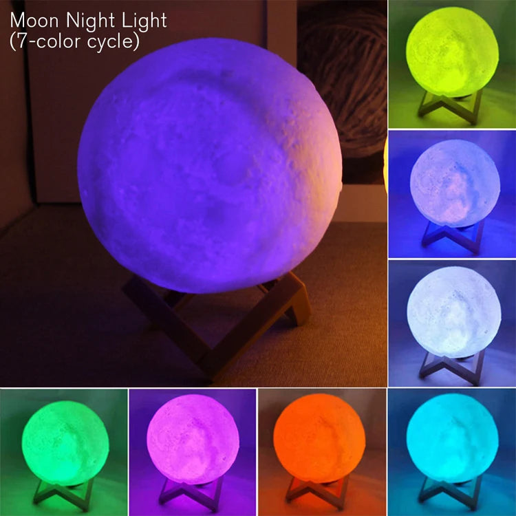LED Moon Galaxy Lamp | 3D Night Light for Bedroom Décor & Gifts