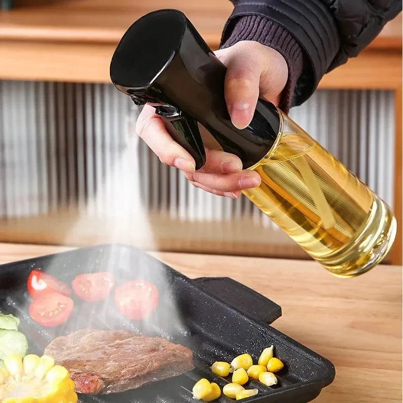Oil Spray Bottle | 200/300/500ml Refillable Olive Oil & Vinegar Dispenser for Cooking & BBQ