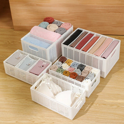 Foldable Storage Basket | Adjustable Closet Organizer Box for Clothes & Underwear