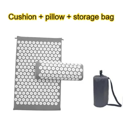 Acupressure Mat & Pillow Set | Yoga Massage Cushion for Neck, Back & Foot Relief
