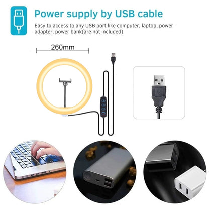 LED Selfie Ring Light with Tripod | Phone Holder Photography & Video Lighting