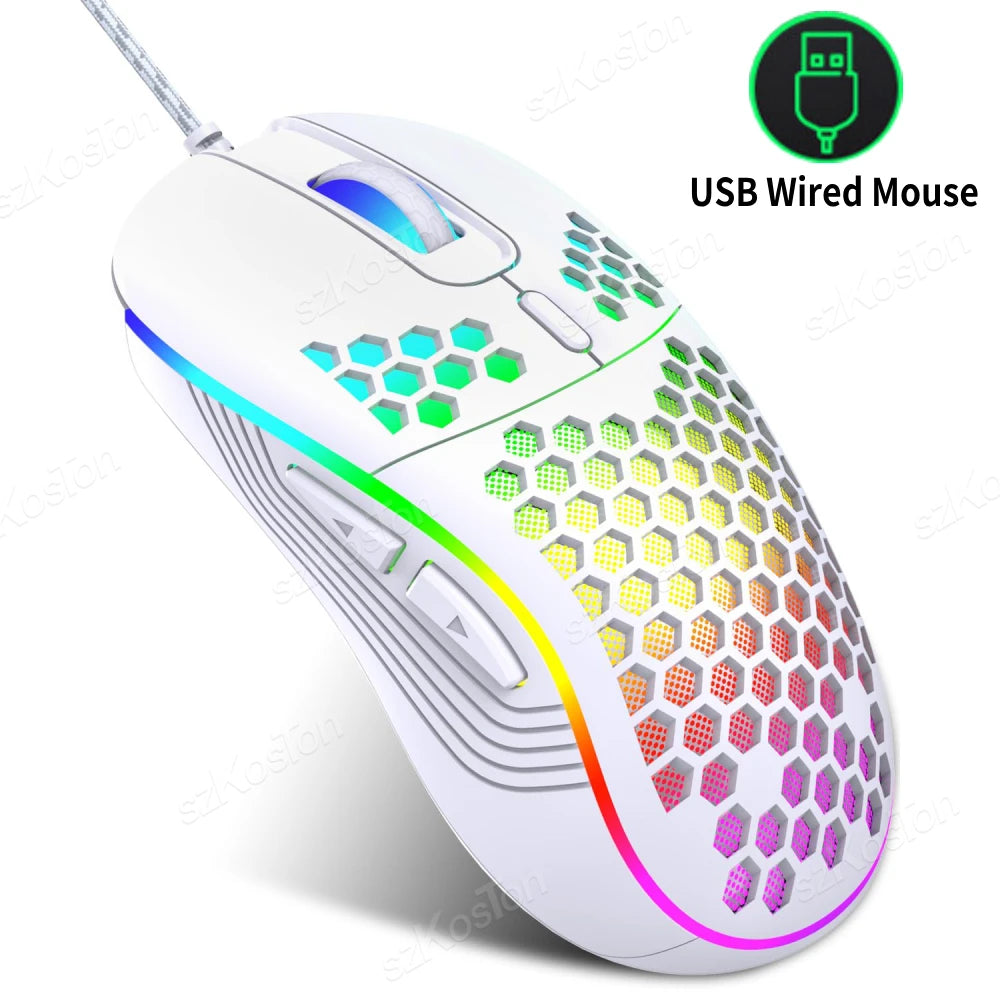 RGB Wired Gaming Mouse | Ergonomic 7200DPI Adjustable Backlit Mouse for PC & Office
