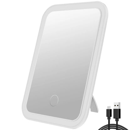 LED Lighted Makeup Mirror | Portable Dimmable Vanity Mirror with Stand for Home & Travel