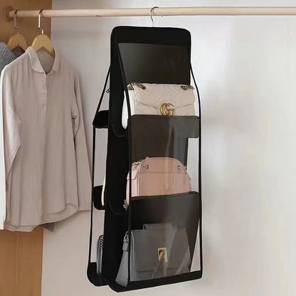 Hanging Handbag Organizer | Transparent Closet & Door Storage Bag with Pockets