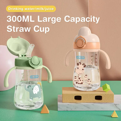 Baby Feeding Cup with Straw | 300ml Portable Training Bottle for Kids – BPA Free