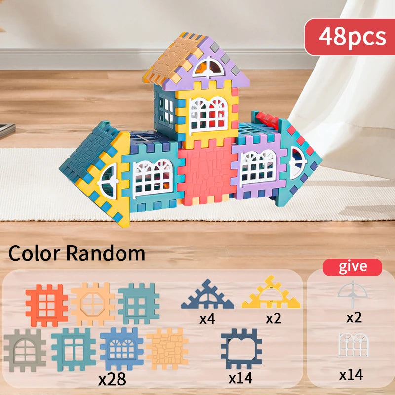 Large Building Block Set | Creative House Construction Toys for Kids & Kindergarten