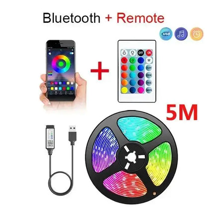 LED TV Backlight Strip | USB RGB Bluetooth Lights with Remote for Bedroom & Party