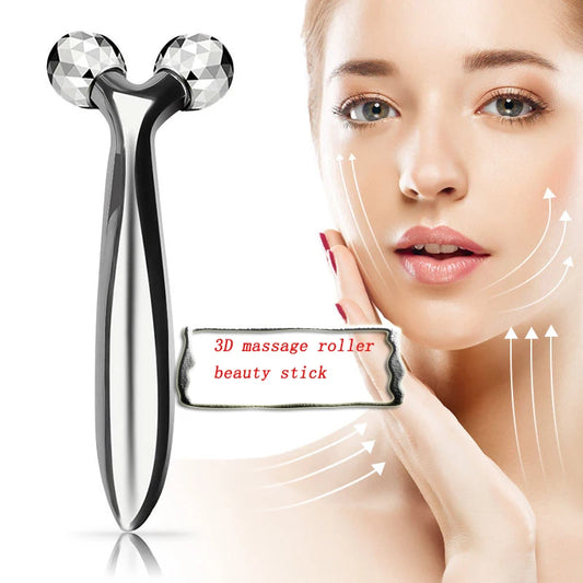 3D Y-Shaped Facial Massage Roller | 360° Rotating Face Slimming & Lifting Tool