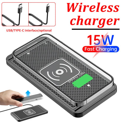 15W Wireless Charger | Smart Auto-Sensing Fast Charger for Car & Home