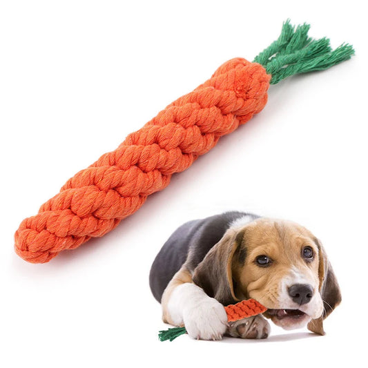 Dog Rope Chew Toy | Bite-Resistant Carrot Design for Puppies & Small Dogs