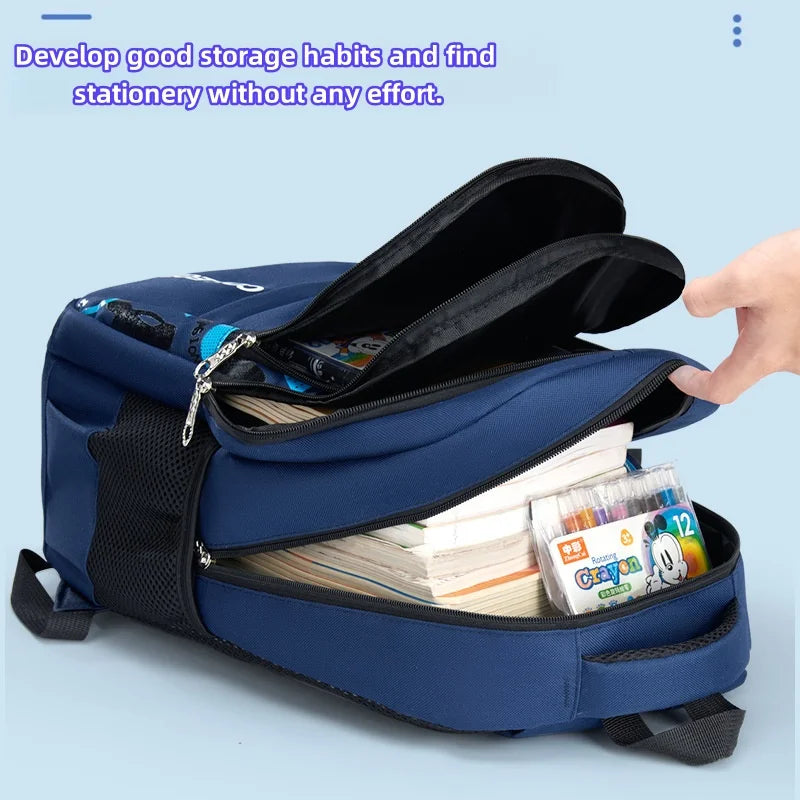 Large Capacity Boys’ School Backpack | Waterproof Multi-Layer Bag for Students