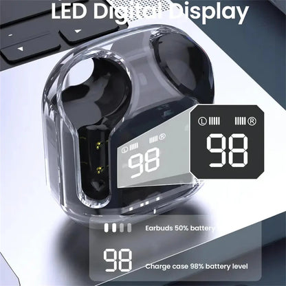 T2 Wireless Bluetooth Earphones | HiFi Stereo Headphones with LED Power Display