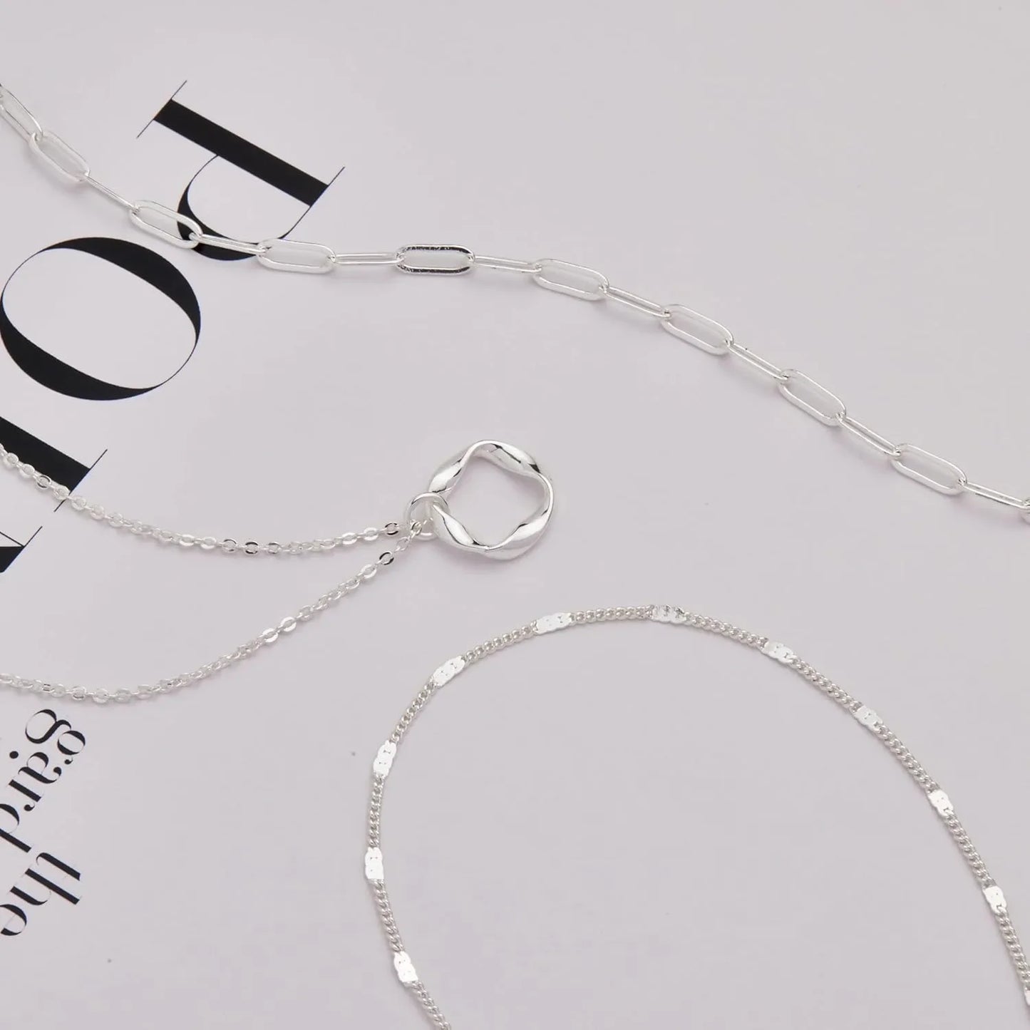 Layered Gold Necklace Set | Women’s 14K Plated Paperclip Chain & Pendant Choker