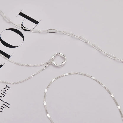 Layered Gold Necklace Set | Women’s 14K Plated Paperclip Chain & Pendant Choker