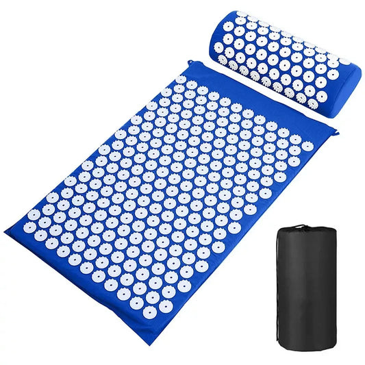 Acupressure Mat & Pillow Set | Yoga Massage Cushion for Neck, Back & Foot Relief